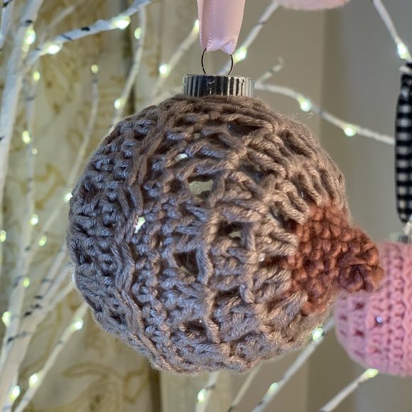 Crocheted Breast Cancer Awareness Boob Ornament - Picture 4 of 5